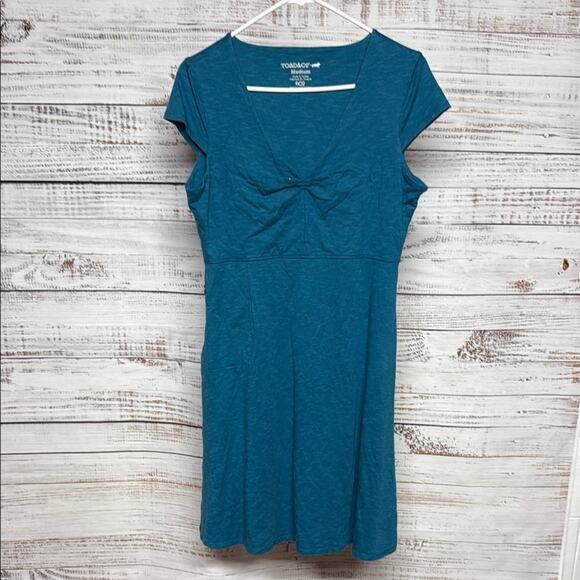 Toad & Co Teal Rosemarie Dress Medium - Picture 2 of 7